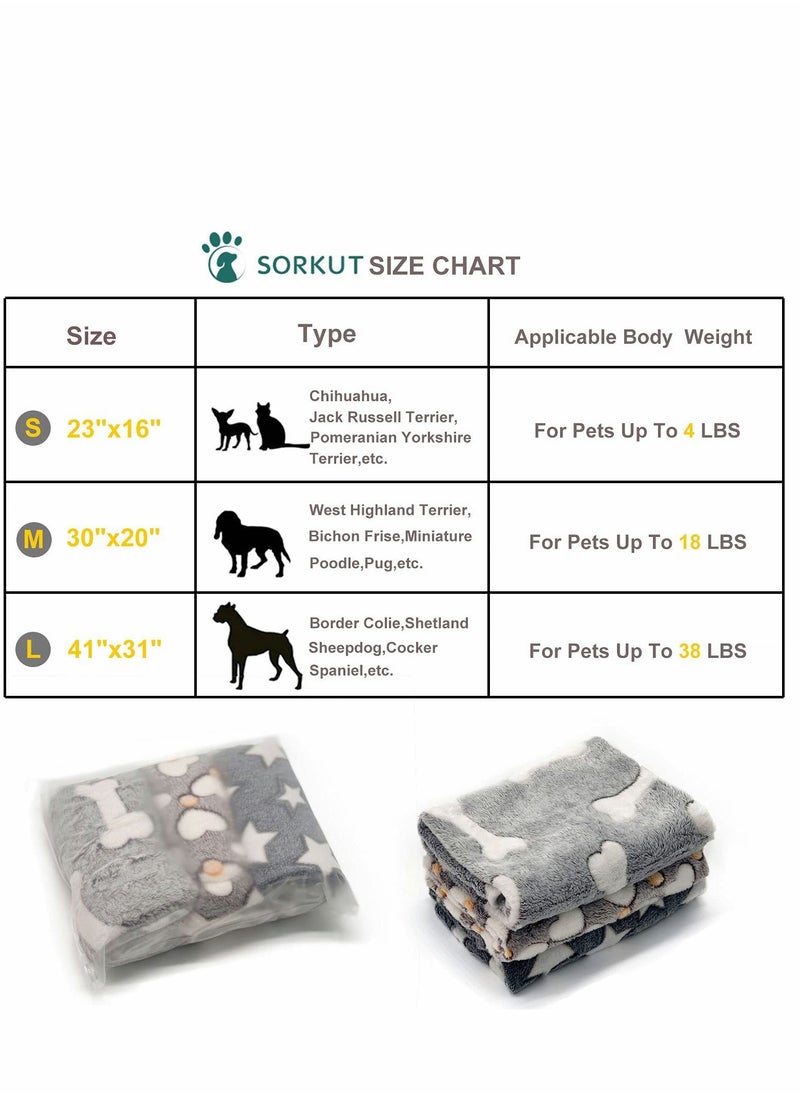 KASTWAVE - Blankets Set, 3 Pcs Soft Dog Cat Fleece Blankets, Super Soft Warm Sleep Mat Fluffy Premium Fleece Pet Blanket, 31"x20" - Image 1
