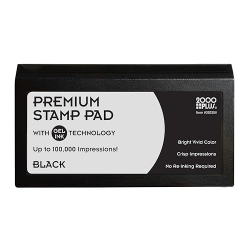 2000 PLUS Stamp Pad Gel Size 2 Black Ink 030256