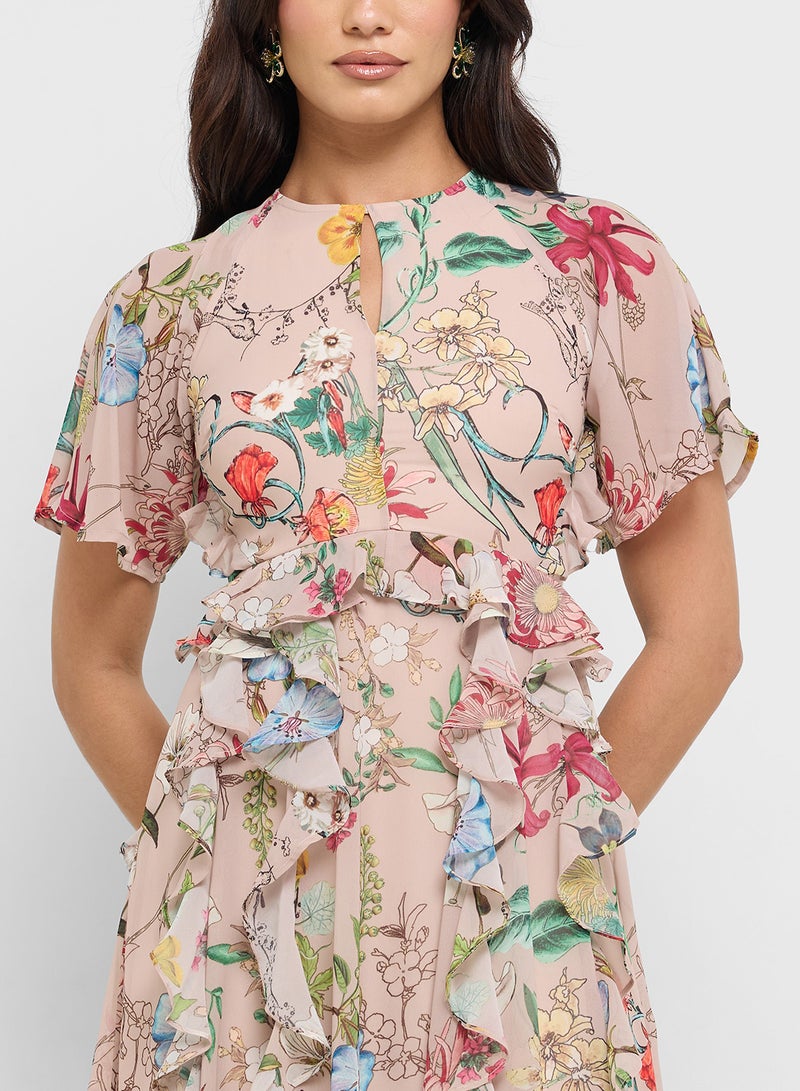 فروك اند فرل فستان ميدي بكشكش - Image 3