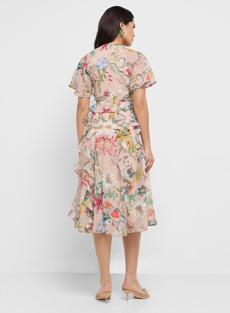 فروك اند فرل فستان ميدي بكشكش - Image 2