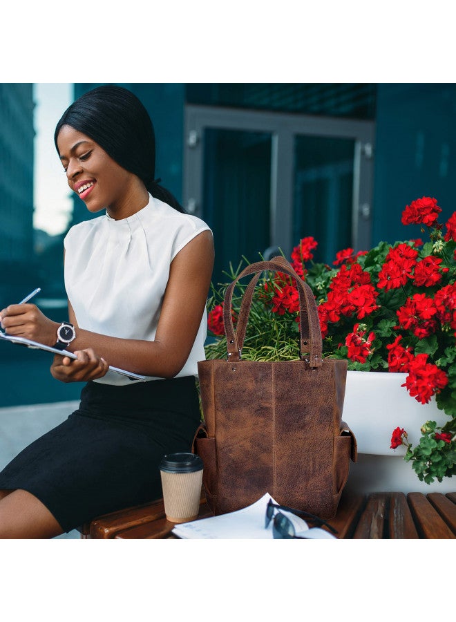 KomalC حقيبة توت جلدية للنساء حقيبة تسوق حقيبة سفر حقيبة متعددة الاستخدامات من كومال سي - Image 4