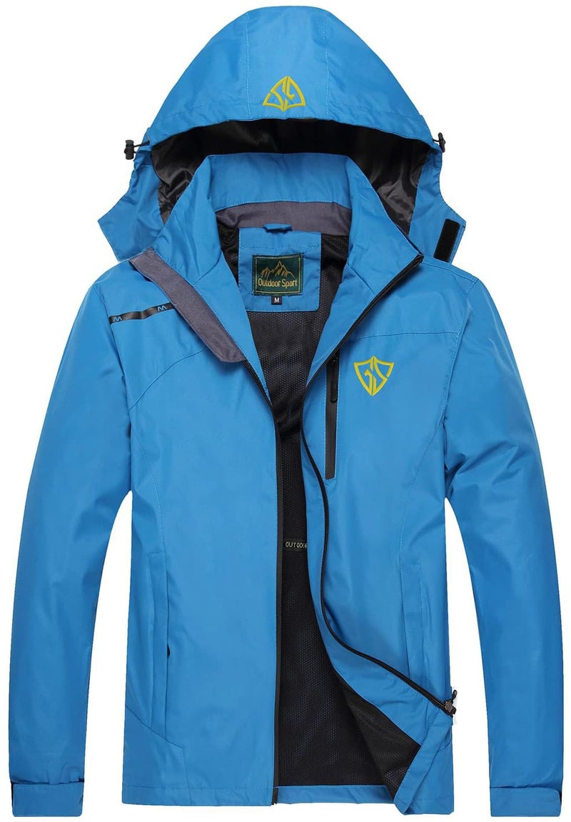 GIISAM Men's Rain Jacket with Hooded,Big and Tall Lightweight Windbreaker Jacket for Men Waterproof Raincoats Outdoor Hiking 2xl - Image 1