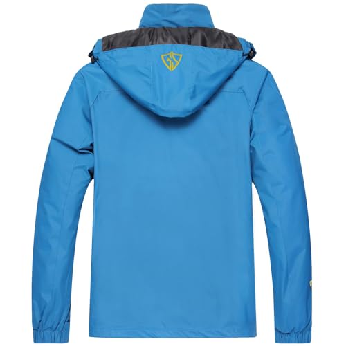 GIISAM Men's Rain Jacket with Hooded,Big and Tall Lightweight Windbreaker Jacket for Men Waterproof Raincoats Outdoor Hiking 2xl - Image 2