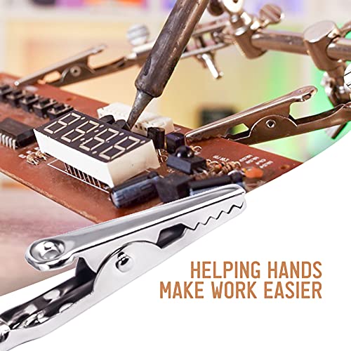 mlogiroa Desktop LED Lighted Magnifying Glass Soldering Station, mlogiroa Adjustable Helping Hands Magnifier 2.5X 7.5X 10X Magnifying Glass Magnifier Station with LED Light and Alligator Clips for Soldering - Image 4
