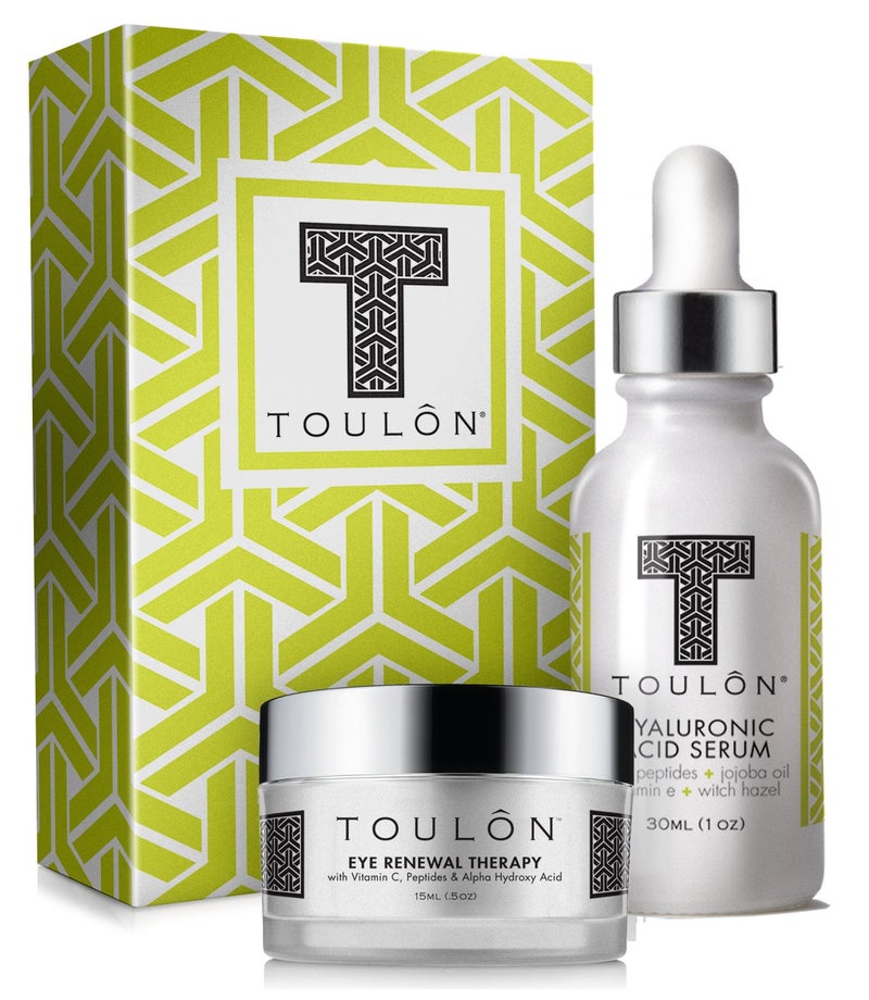 TOULON Hyaluronic Acid Anti Aging Skin Care Kits; Women Beauty Set: Hyaluronic Acid Serum and Eye Cream for Dark Circles & Puffiness; Perfect Present for Women and Men: Natural Skin Care Kit - Image 1