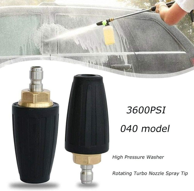 VergilSon Rotating Turbo Nozzle for Pressure Washer, Rotating Nozzle 3000PSI 1/4'' Quick Connect Cleaner Gun Spray Nozzle Accessory Set for Cold Water Pressure Washers - Image 1