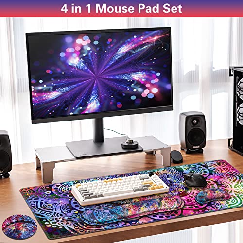 Canjoy Gaming Mouse Pad Set 4in1 XXL Large Mouse Pad Keyboard Wrist Rest Support Coaster 354157 in Extended Desk Pad Memory Foam NonSlip Desk Mat for Home Office - Image 3