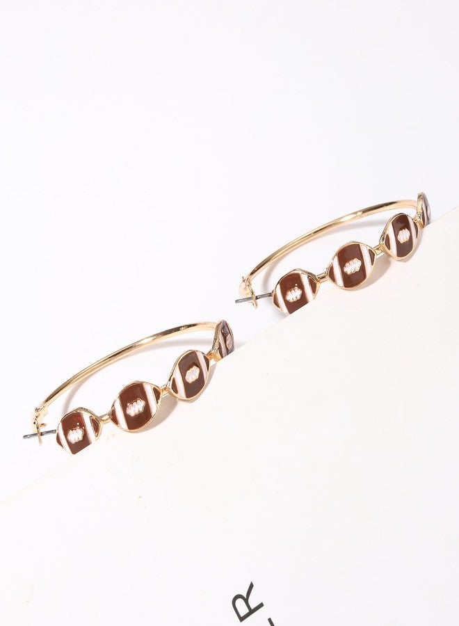 CEALXHENY Game Day Earrings for Women Football Hoop Earrings Sport Team Earrings Race Game Day Football Jewelry Accessories Outfits Gifts (Style A) - Image 5