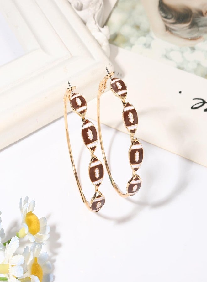 CEALXHENY Game Day Earrings for Women Football Hoop Earrings Sport Team Earrings Race Game Day Football Jewelry Accessories Outfits Gifts (Style A) - Image 3