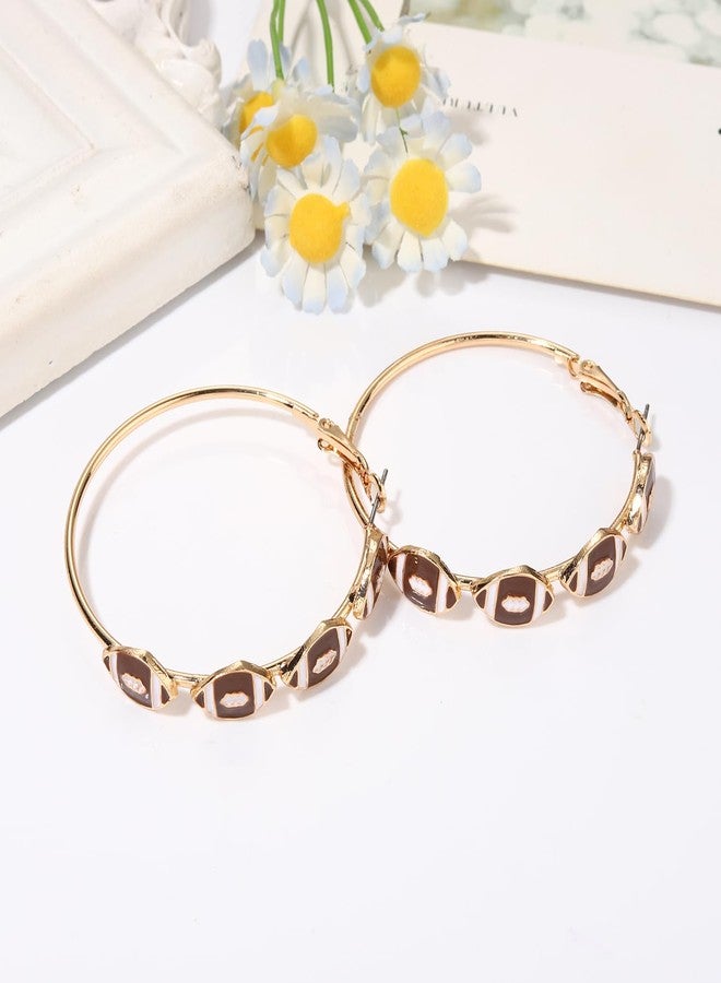 CEALXHENY Game Day Earrings for Women Football Hoop Earrings Sport Team Earrings Race Game Day Football Jewelry Accessories Outfits Gifts (Style A) - Image 2
