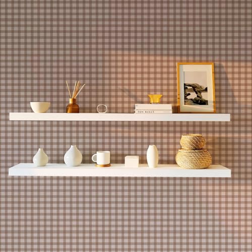 YXTII 17.3" × 196.8" Striped Wallpaper Peel and Stick, Plaid Farmhouse Self Adhesive Contact Paper Removable Wall Paper for Bedroom Boho Waterproof Shelf Drawer Liner - Image 3