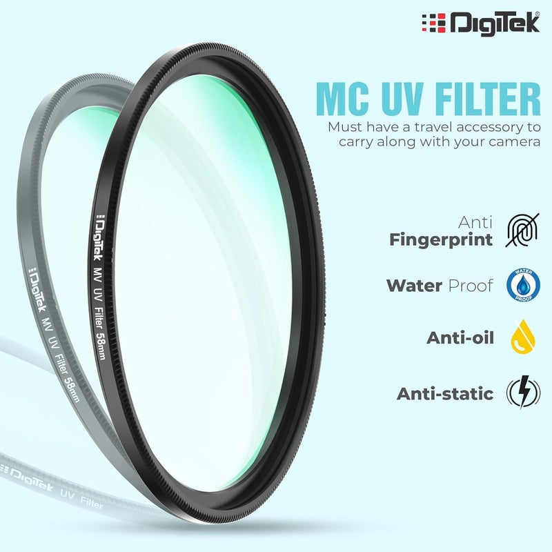 Digitek ® (MCUV58 MM) 58mm MC UV Filter with 16 Multi-Coated Layers for DSLR Camera Lens Protection from UV Rays, Dust & Scratches - Image 4
