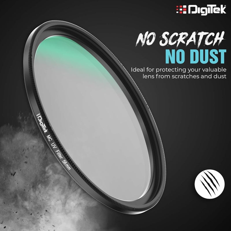 Digitek ® (MCUV58 MM) 58mm MC UV Filter with 16 Multi-Coated Layers for DSLR Camera Lens Protection from UV Rays, Dust & Scratches - Image 2