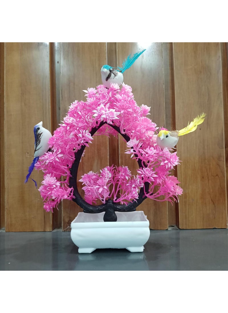 Generic Office and Living Room Cherry Blossom Tree Plant Artificial Bonsai with Decorative Pot 