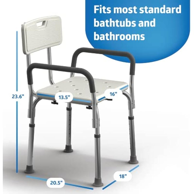 عربست ميد لاين كرسي استحمام مع مساند ذراع مبطنة وظهر، 350 باوند - Image 3