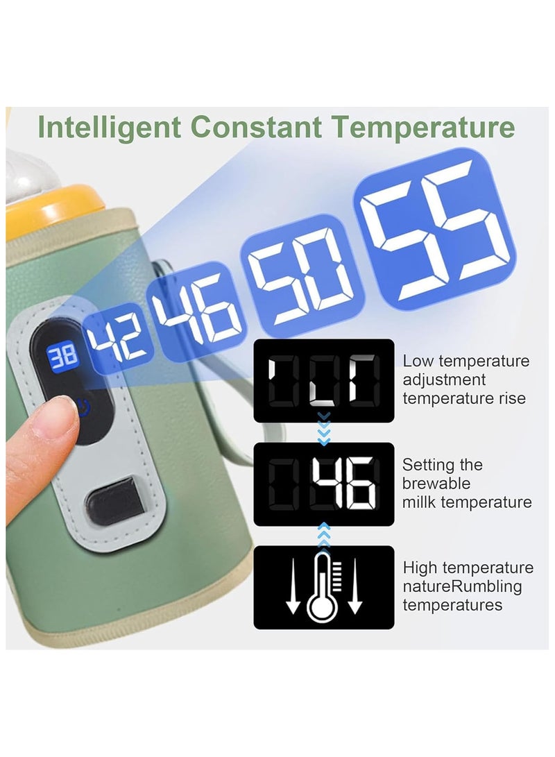 Baby Bottle Warmer,Milk Warmer,USB Baby Bottle Calorifier,Rapid Heating Accurate Temperature Control with LED Display, Suitable for Baby Night Feeding, Traveling Outing Milk Warmer - Image 2