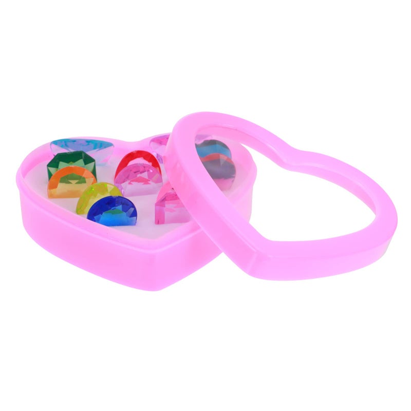 3 Sets Plastic Gems for DIY Crafts Kids Creative Play with Heart Box - Image 2