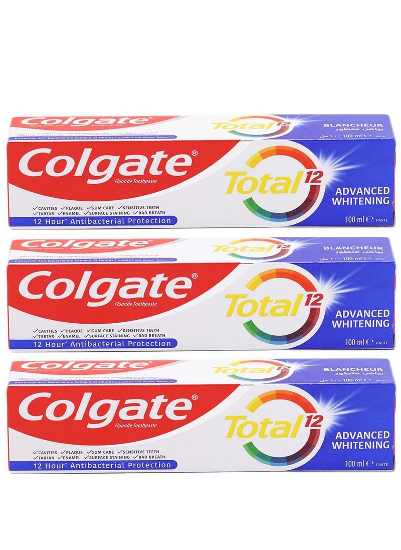 Colgate - Pack Of 3 Colgate Toothpaste Total Advanced Whitening 100 ml - Image 1