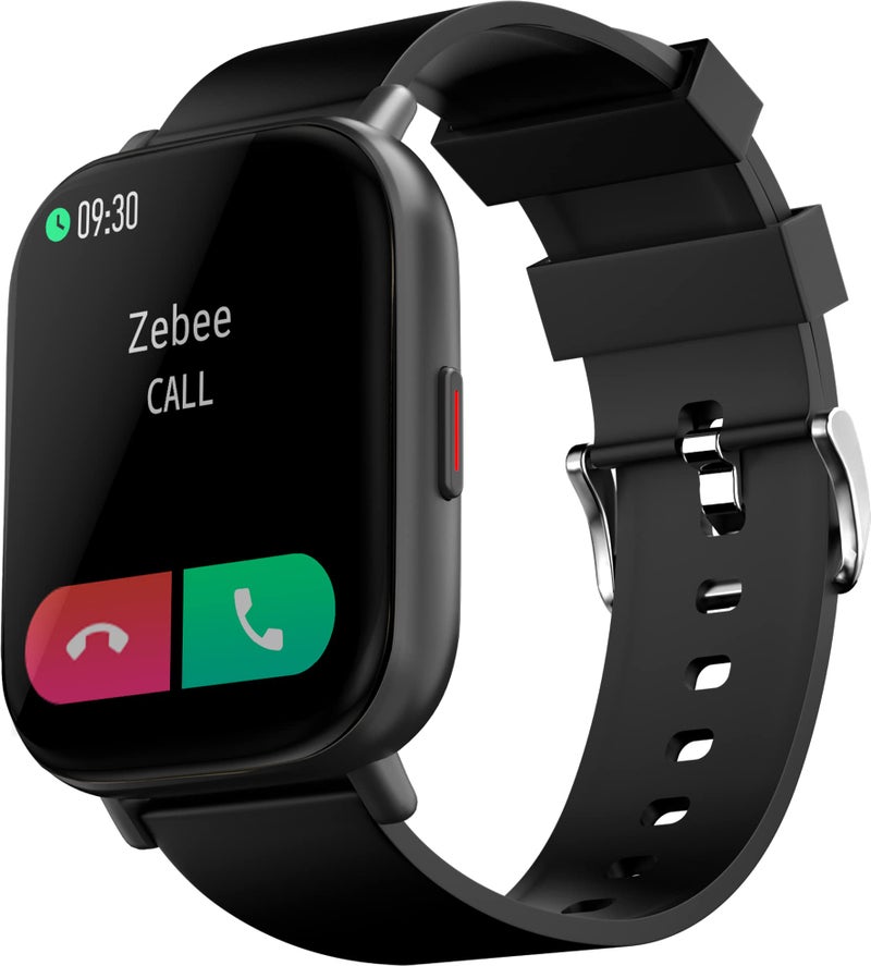 ZEBRONICS Zeb-FIT 7220CH Bluetooth Smart Watch,1.75"(4.4cm) Full Touch with 2.5D Curved Screen,Metal Body,7 Days Data Storage,SpO2,BP & Heart Rate Monitor,IP67 Waterproof, Multiple Watch Faces(Black) - Image 1