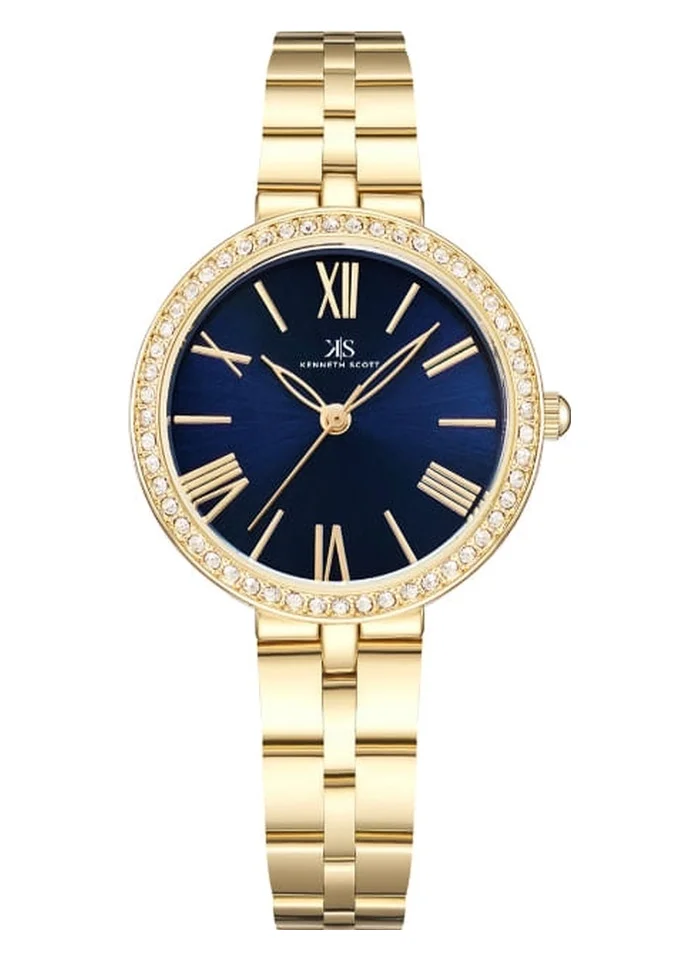 كينيث سكوت Kenneth Scott K23502-GBGN Women's Analog Display Watch & Stainless Steel Strap Gold