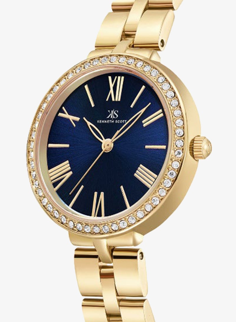 KENNETH SCOTT Women's Analog Display Watch With Gold Stainless Steel Strap - K23502-GBGN - Image 3