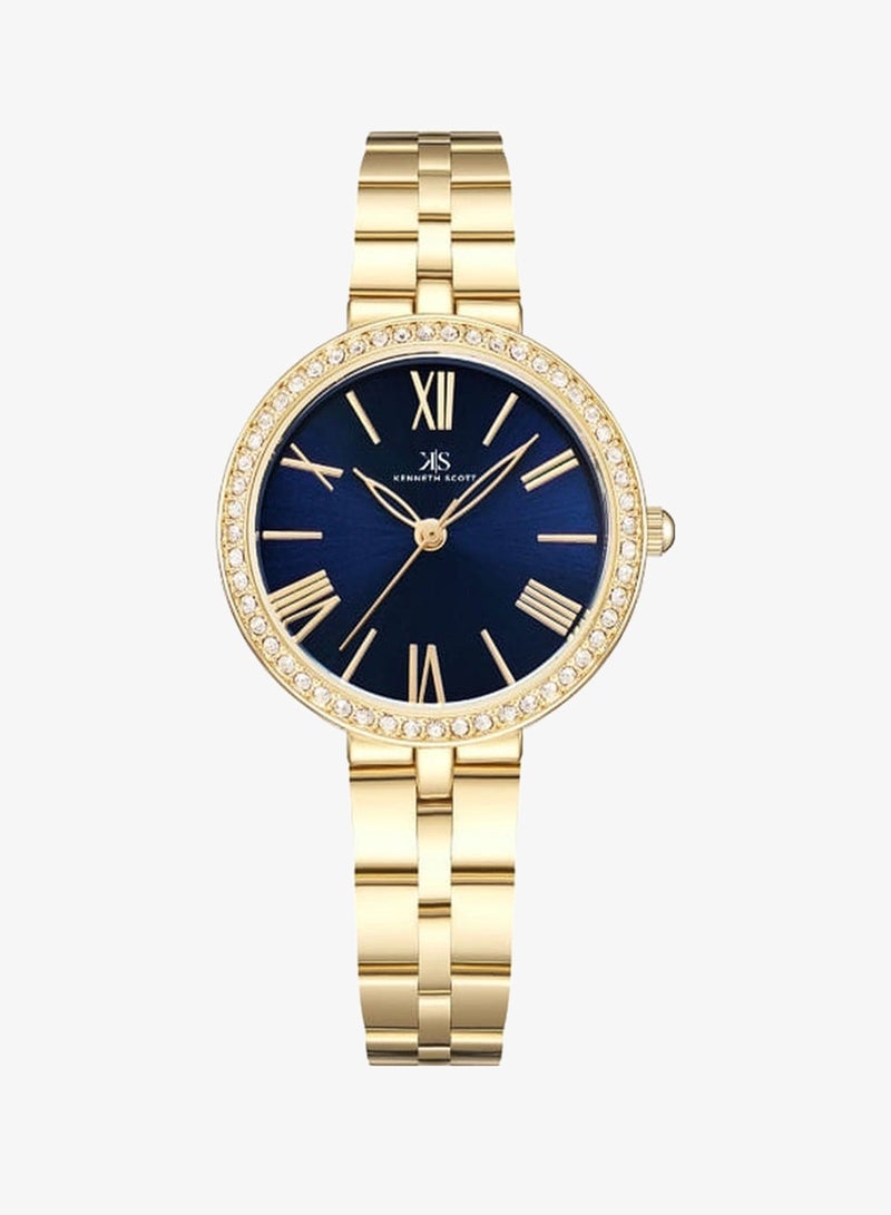 KENNETH SCOTT Women's Analog Display Watch With Gold Stainless Steel Strap - K23502-GBGN - Image 1