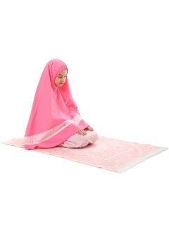 Elanesa  Girl's Prayer Dress 3 Piece Colorful Star Printed with Prayer Mat  - Image 3