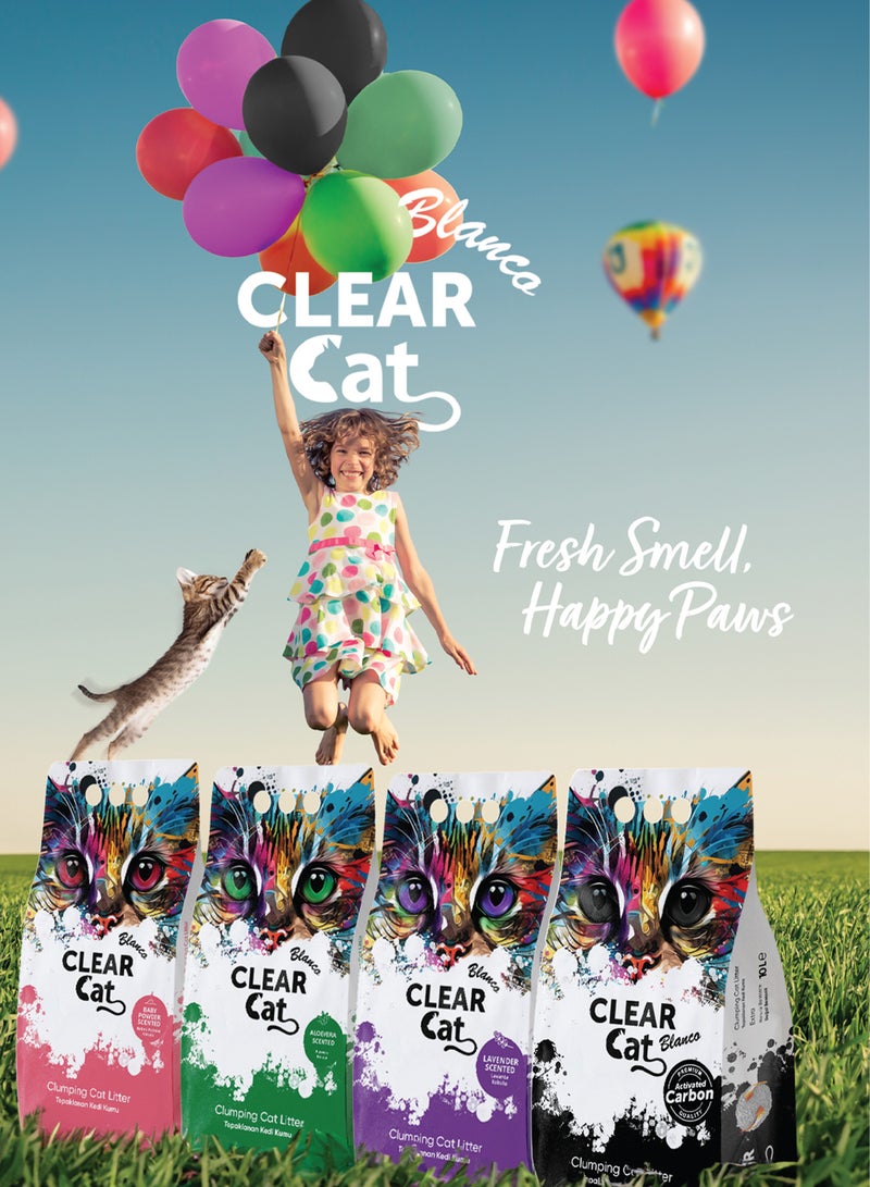 كلير كات بلانكو رمل قطط متكتل برائحة بودرة الأطفال من كلير كات بلانكو، سعة 5 لتر، بنتونيت أبيض طبيعي 100%، تكتل سريع ومتماسك، امتصاص عالٍ، منخفض الغبار، قليل التبعثر، انتعاش يدوم طويلاً - Image 2