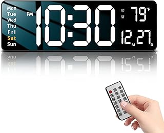 JoFomp JoFomp Digital Wall Clock - Large 16 Inch LED Display, Remote Control, Alarm Clock, Automatic Brightness, Date, Week,  - Image 1