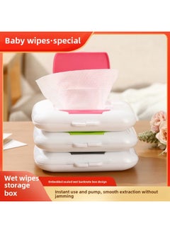 Generic Portable Wet Tissue Box Outdoor Travel Tissue Storage Box Baby Stroller Wet Tissue Box Baby Bed Wet Tissue Box Baby-Net Content:Green  - Image 2