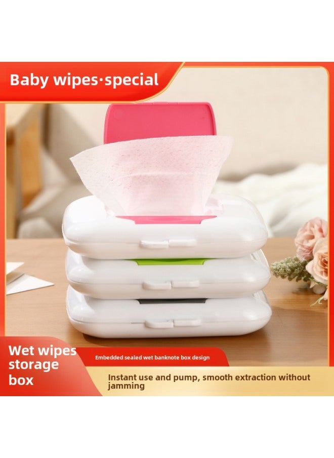 Generic Portable Wet Tissue Box Outdoor Travel Tissue Storage Box Baby Stroller Wet Tissue Box Baby Bed Wet Tissue Box Baby-Net Content:Green  - Image 2