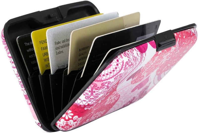 ELFISH Mini RFID Aluminum Wallet Credit Cards Holder Business Card Case Metal ID Case for Men Women (Heart) - Image 3