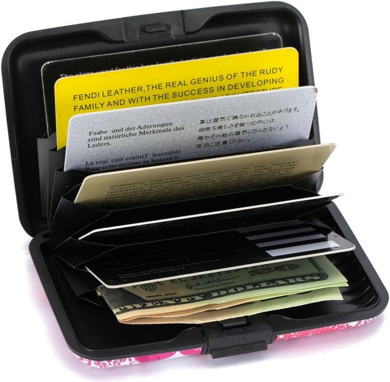 ELFISH Mini RFID Aluminum Wallet Credit Cards Holder Business Card Case Metal ID Case for Men Women (Heart) - Image 2