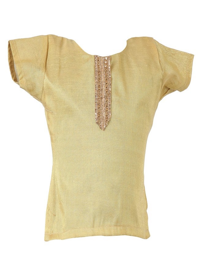 HIBA Lehenga Choli Set orange Colour For Baby Girl With Golden Top 4-5 years - Image 3