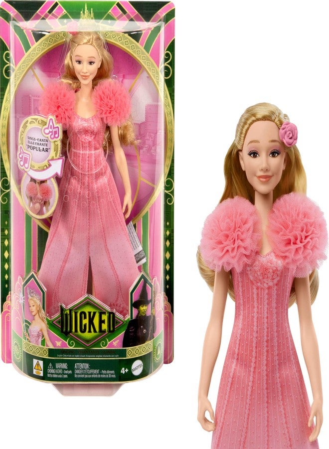 WICKED Mattel Wicked Singing Glinda Fashion Doll & Accessories, Posable with Movie-Inspired Look & Removable Outfit, Sings “Popular” - Image 1