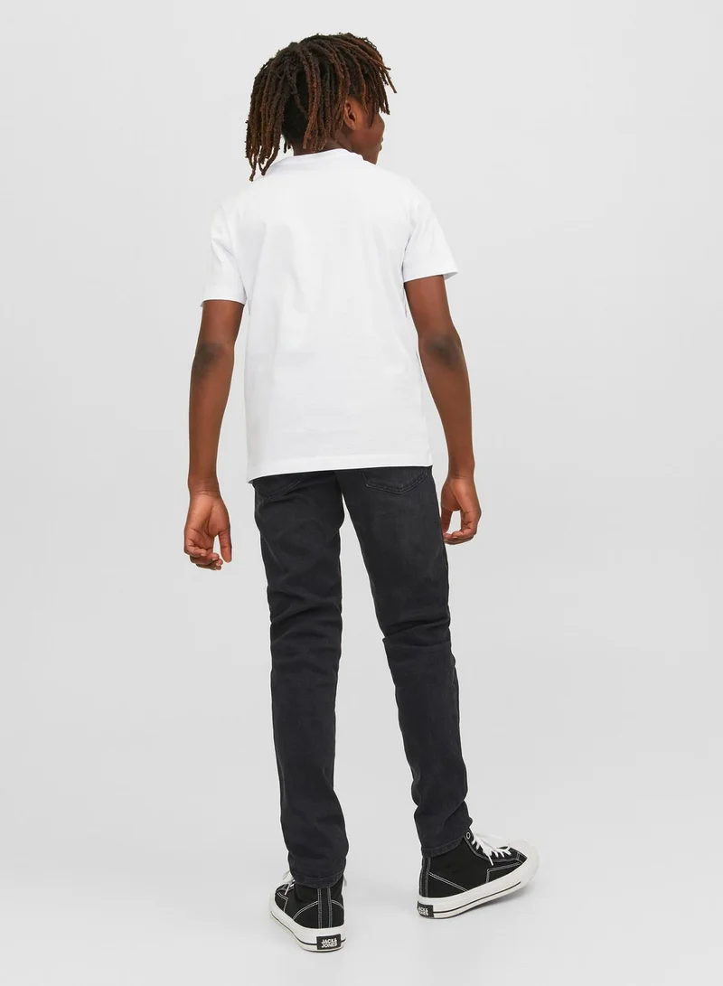 Jack & Jones Junior Kids Light Wash Straight Fit Jeans