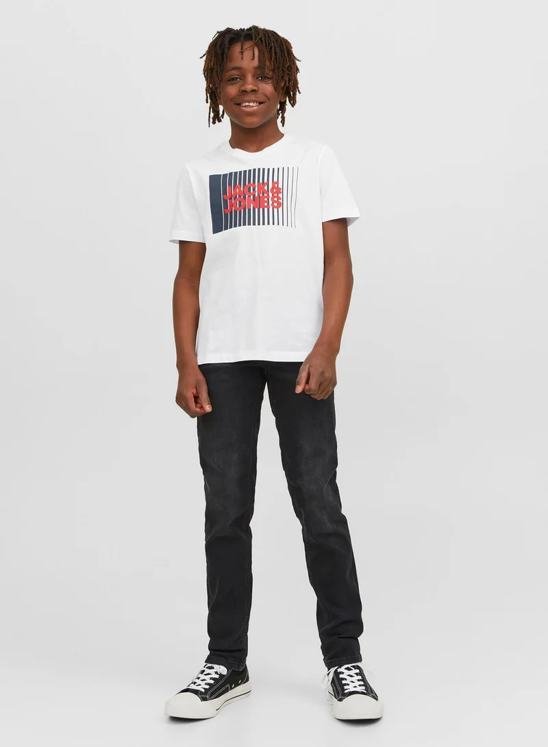 Jack & Jones Junior Kids Light Wash Straight Fit Jeans