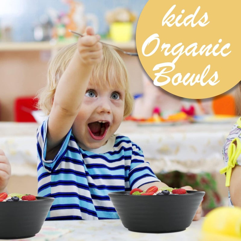 Wrova Wheat Straw Bowl Sets6 PCS Unbreakable Cereal Bowl 36 OZMicrowave and Dishwasher Safe BowlsSoup Bowl Sets BPA Free Apartment Bowl for Serving CerealOatmeal and Salad Black - Image 5