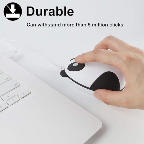CHUYI Panda Wired Mouse Cute Animal Series Portable Corded Mice for Travel School Home Office, Funny Optical Mouse for Computer Laptop PC Kids Children Girls Gift - Image 3