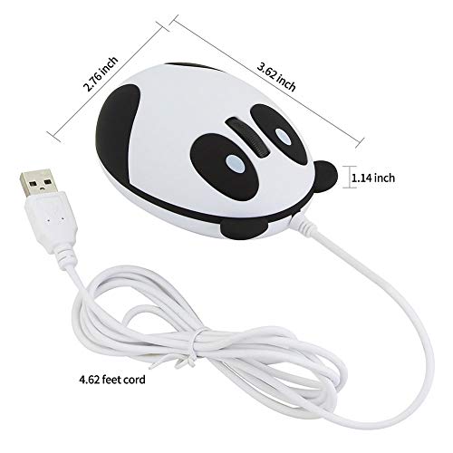 CHUYI Panda Wired Mouse Cute Animal Series Portable Corded Mice for Travel School Home Office, Funny Optical Mouse for Computer Laptop PC Kids Children Girls Gift - Image 4