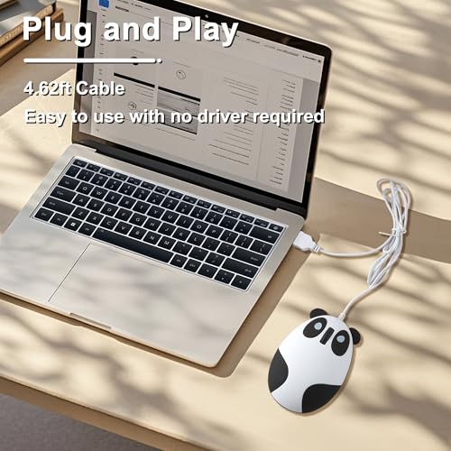 CHUYI Panda Wired Mouse Cute Animal Series Portable Corded Mice for Travel School Home Office, Funny Optical Mouse for Computer Laptop PC Kids Children Girls Gift - Image 2