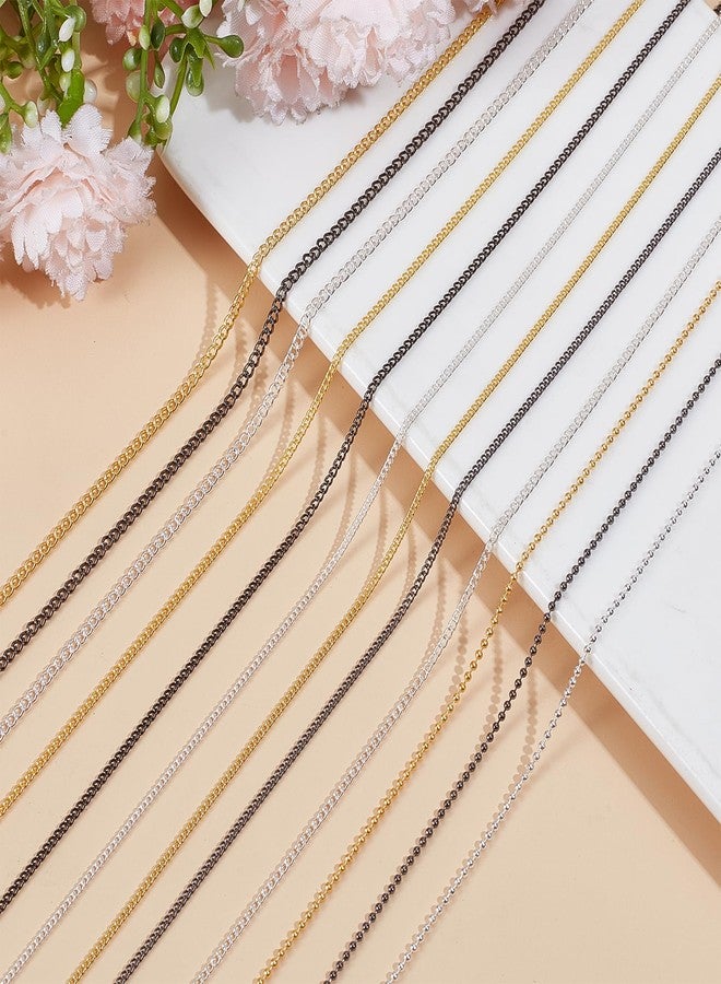 NICENEEDED 12 Strips 3D Jewelry Line Nail Chains, Gold Silver Dark Gray Nail Chains, Metal Nail Art Accessories with Box for Manicure Decoration DIY - Image 2