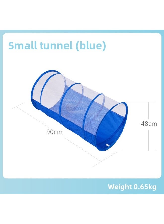 Children's Sunshine Tunnel Crawler Sensor Training Equipment Baby's Indoor Toy Rainbow Caterpillar Drill Hole Tent-Color:Small Tunnel (blue) - Image 1