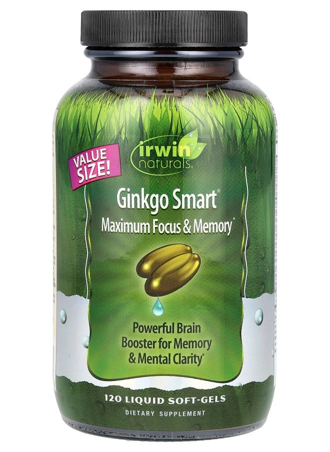 Irwin Naturals Ginkgo Smart® Maximum Focus & Memory 120 Liquid Soft-Gels 