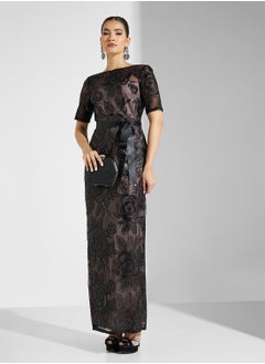 Adrianna Papell Mesh Tie Detailed Dress  - Image 1