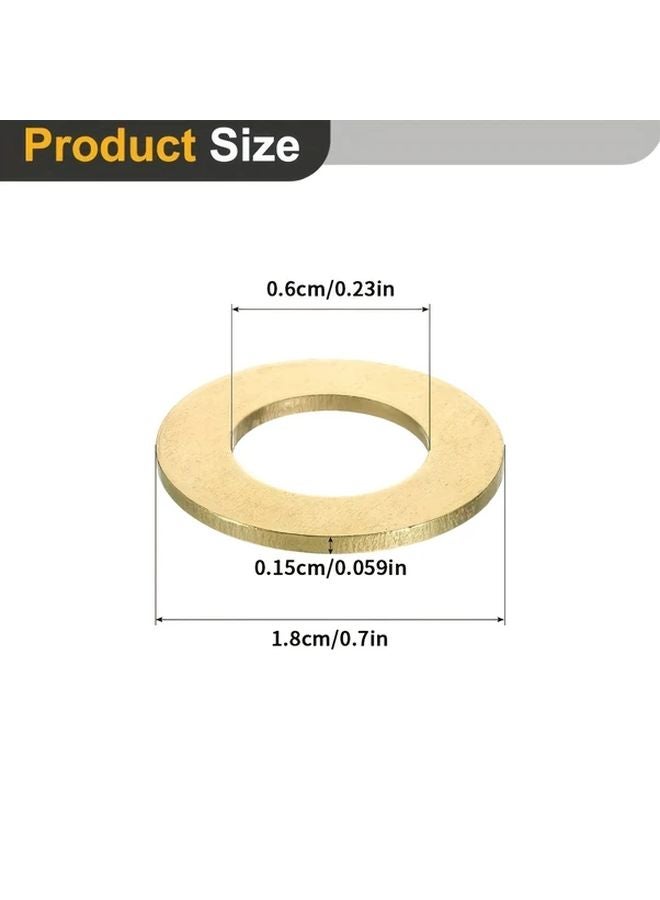 Brass M6 Flat Washer 18mm Outer Diameter 1 5mm Thick Metal Seal Washer 20pcs - Image 3