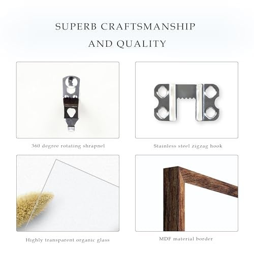 Fisnish 11x14 Picture Frame, for Tabletop Display, Horizontal or Vertical Wall Mounting, Brown - Image 5