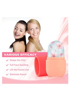 iMeasy Ice Roller for Face and Eye, Upgrated Ice Face Roller Puffiness Relief Ice Roller Skin Care Tools, Ice Facial Cube,Self Care Gift for Men Women, Silicone Ice Mold for Face Beauty (Red)  - Image 2