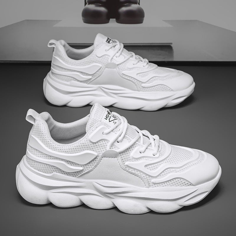 Men's Shoes New Versatile Lightweight and Breathable Men's Thick-Soled Heightening Trendy Dad Shoes Spring Casual Running Sneakers