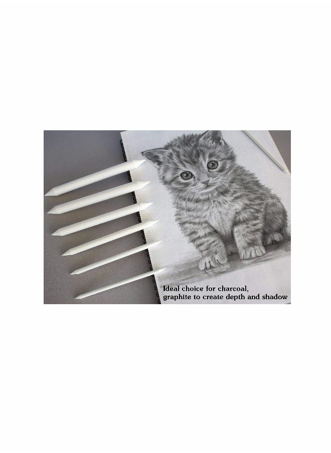 Generic - 12 PCS Blending Stumps and Paper Art Blenders with Sandpaper Pencil Sharpener Pointer for Student Artist Charcoal Sketch Drawing Tools - Image 1